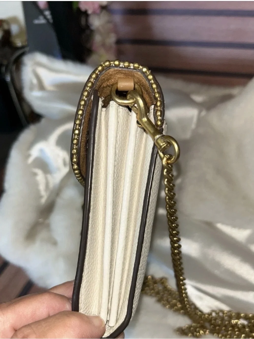 Coach Cream Tabby Chain Crossbody Bag
